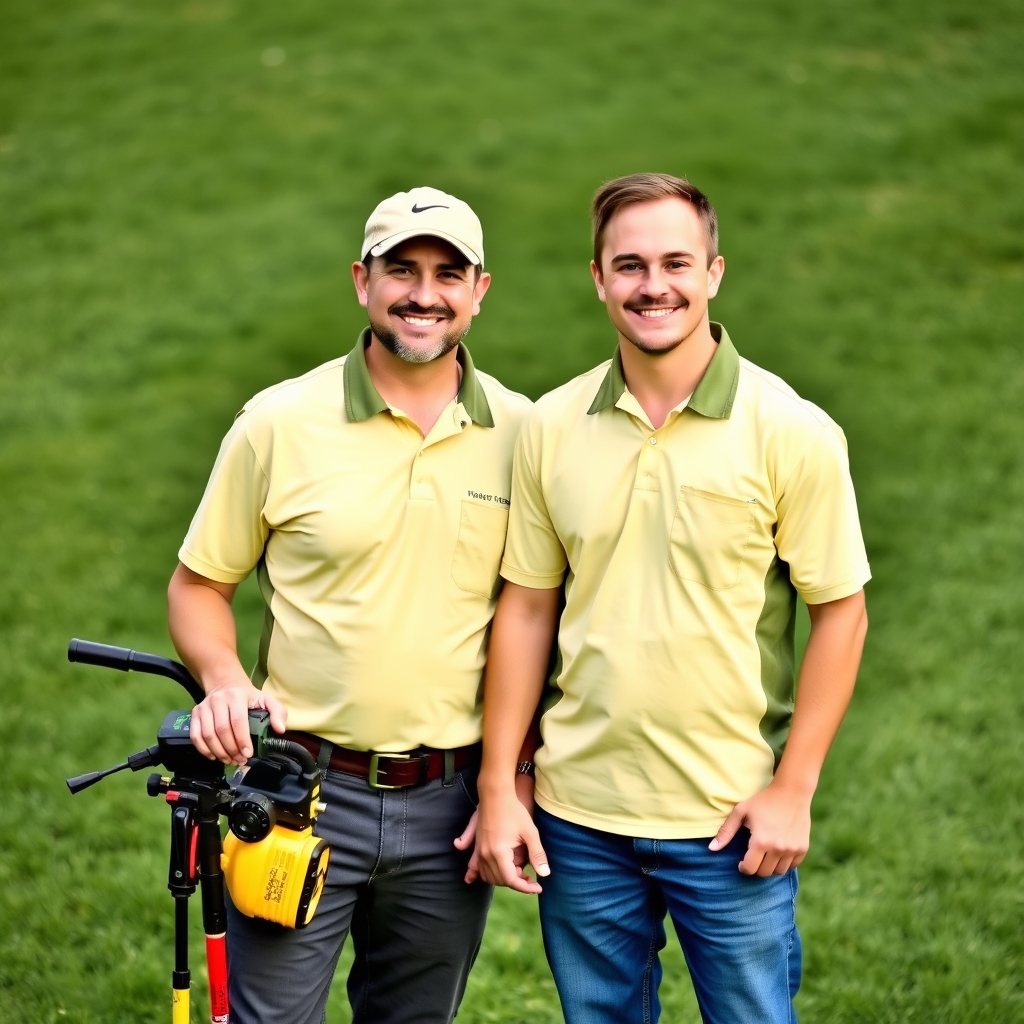 Terry and son lawn care team